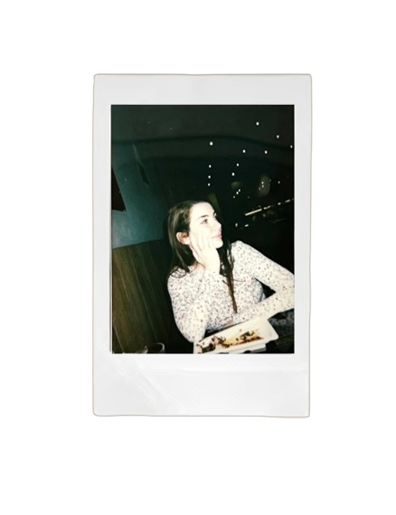 Polaroid frame with restaurant photo